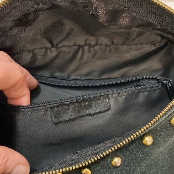 Vintage Black Studded Fringe Crossbody Suede Bag - Picture 8 of 14